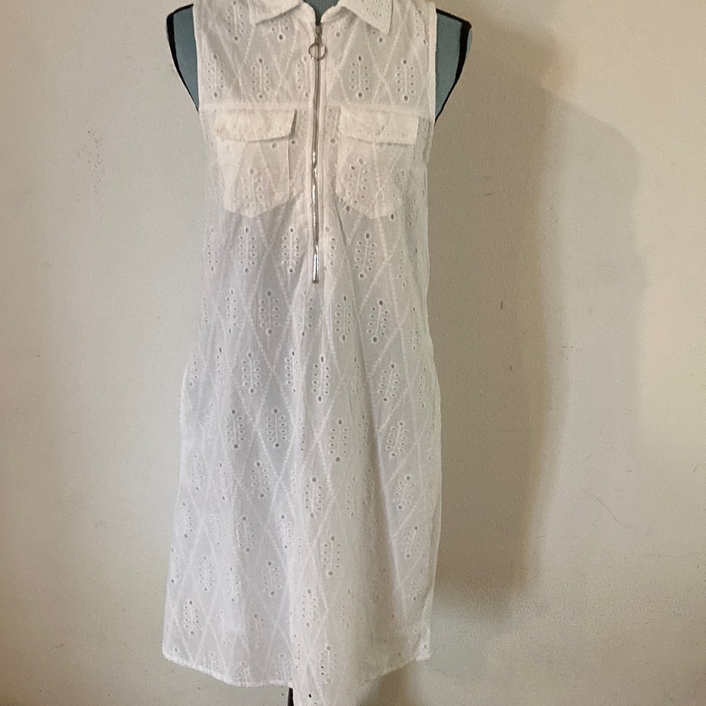 J Gee Sleeveless dress White cotton Eyelet Dress